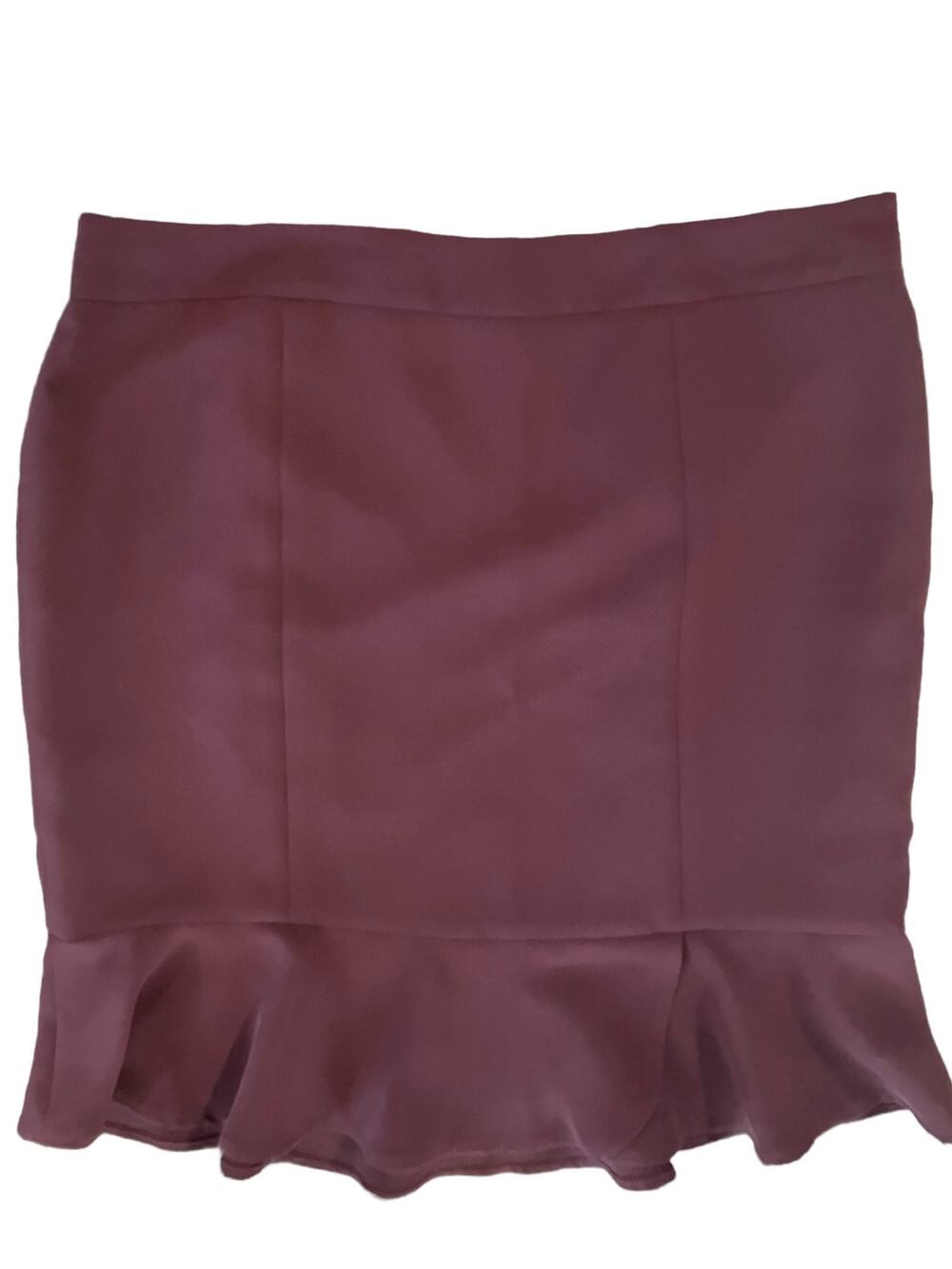 Talbots Women's Deep Purple Ruffled Hem Side Zip Close Pencil Skirt | Size 18